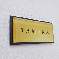 屋外対応】ステンレスブラック調アクリル表札_漢字ローマ字