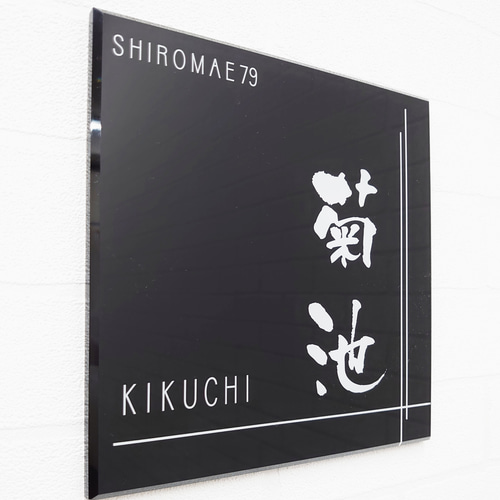 屋外対応】スタイリッシュなクロスライン入りアクリル表札*透明 屋外対応】スタイリッシュなクロスライン入りアクリル表札*透明