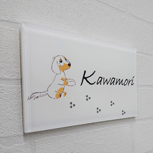 屋外対応】動物イラスト入りアクリル表札*透明4辺45度斜め 屋外対応】動物イラスト入りアクリル表札*透明4辺45度斜め