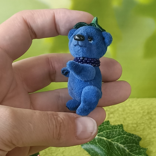 ブルーベリーアーティストテディおもちゃ ハンドメイド作家 ぬいぐるみ