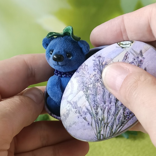 ブルーベリーアーティストテディおもちゃ ハンドメイド作家