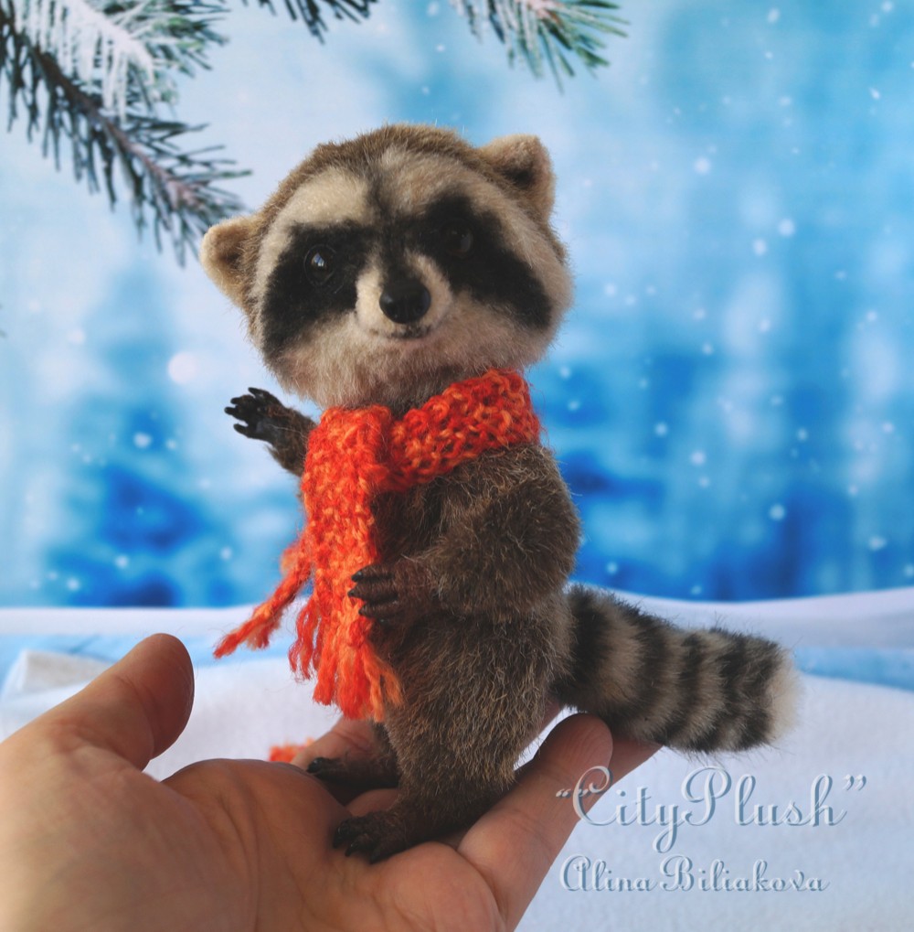 ぬいぐるみ ハンドメイド 海外作家様 セーラーアライグマさん アーティストベア