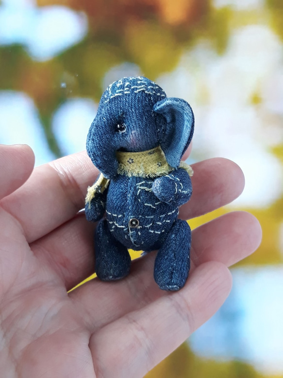 デニム地のぬいぐるみ ブルーデニムぬいぐるみミニ象 あみぐるみ CityPlush 通販 9763533