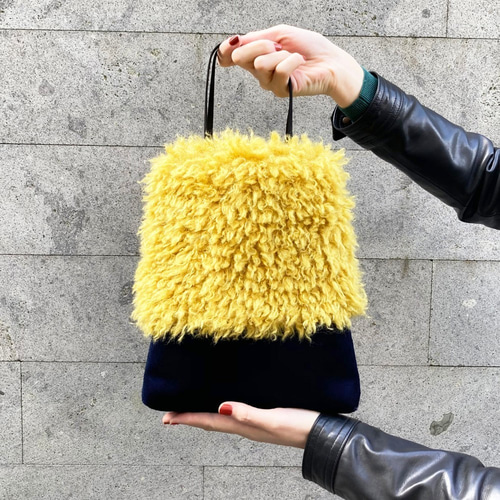 LUDLOW イエローファートートバッグ