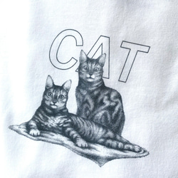 ＜オーバーサイズ　ワンポイントクールCAT・Tシャツ＞　猫　ビッグシルエット　 5枚目の画像