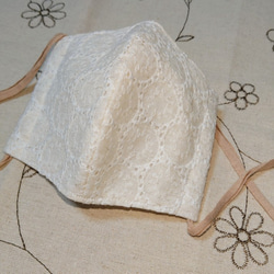 花柄サークルレース刺繍立体布マスク 2枚目の画像