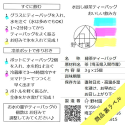 味わい濃厚！水出し緑茶《ティーバッグ》15個入り 7枚目の画像