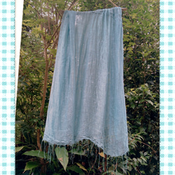 再販■屋久島の草木染めシルクレーヨンストール（琉球藍生葉染めブルー） 6枚目の画像