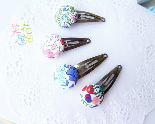 開店SALE→680円☆リバティ☆くるみボタンのパッチンピン☆ ヘアピン