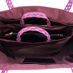 ハンドメイド 帯バッグ リメイク着物帯 帯締め サブバッグ 帯トートバッグ バッグインバッグSET 5枚目の画像