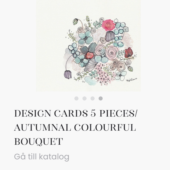 北欧デザインカード4枚セット　秋のカラフルブーケ 1枚目の画像