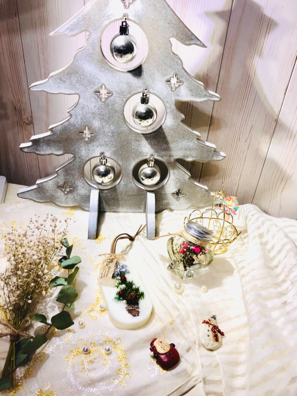 クリスマス☆ハーバリウムandアロマワックスサシェの可愛い♡セット　天然植物油使用(^-^) 2枚目の画像