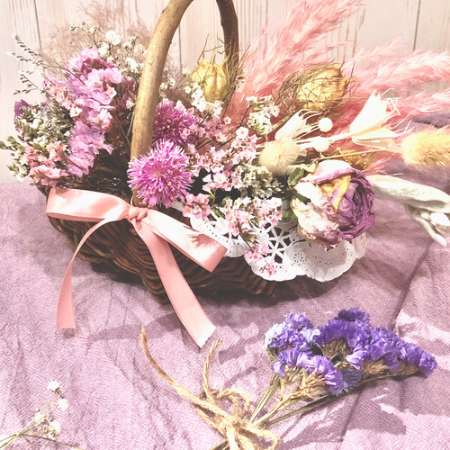 ドライフラワースワッグ 北海道の春 桜ピンク（最終お値下げ） 【公式