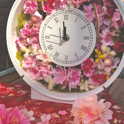 母の日に‼︎  ハンドメイド花時計 送料無料！母の日プリザーブドフラワーの花時計ギフト｜結婚祝い、両親