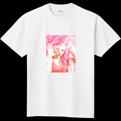 ピンクフォトプリントTシャツ/ストリートファッション 1枚目の画像
