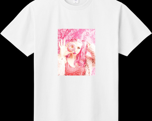 ファッション ピンクフォトプリントTシャツ/ストリートファッション Tシャツ ルームウェア・パジャマ