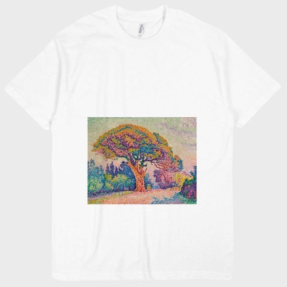 ★送料無料★絵画Tシャツ ポール・シニャック『サントロペの松の木』(Alstyle) 1枚目の画像