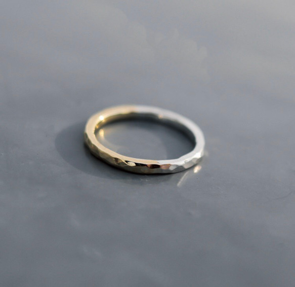 鱗の指輪 ハーフ 銀と真鍮 1枚目の画像