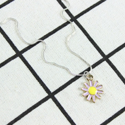 紫の太陽の花のネックレス、チャームネックレス、親友への贈り物 1枚目の画像