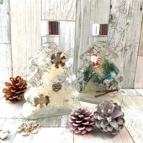 No.121 クリスマスver.冬のぷかぷかハーバリウム3本set 1_96c204252bc7acfe332961af5e8d