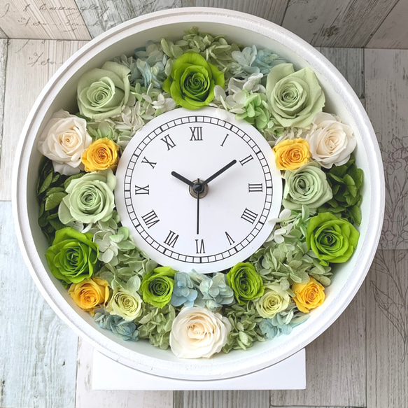 ◇オーダーメイド彫刻◇受注制作◇ プリザーブドフラワー 花時計