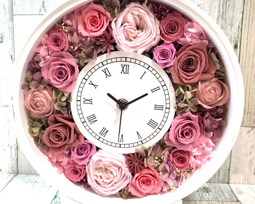 ◇オーダーメイド彫刻◇受注制作◇ プリザーブドフラワー 花時計