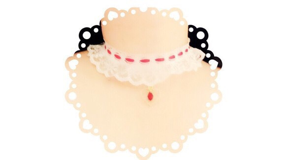 Color Lace Heart Choker 1枚目の画像