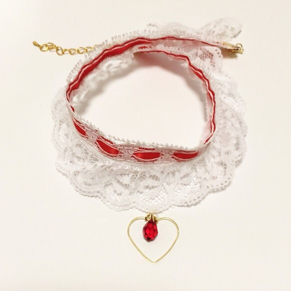 Color Lace Heart Choker 3枚目の画像