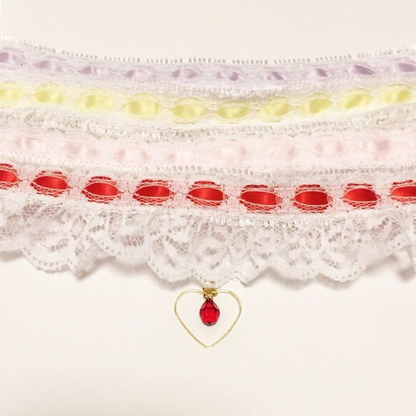 Color Lace Heart Choker 4枚目の画像