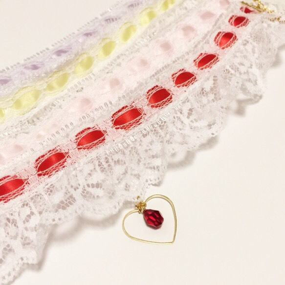 Color Lace Heart Choker 5枚目の画像