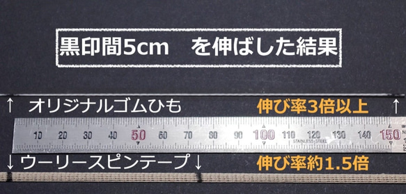 【ドット柄 ふわふわゴムひも】2.0m　ホールド力・伸縮性・ファッション性抜群　何度洗ってもダレずらい贅沢品 3枚目の画像