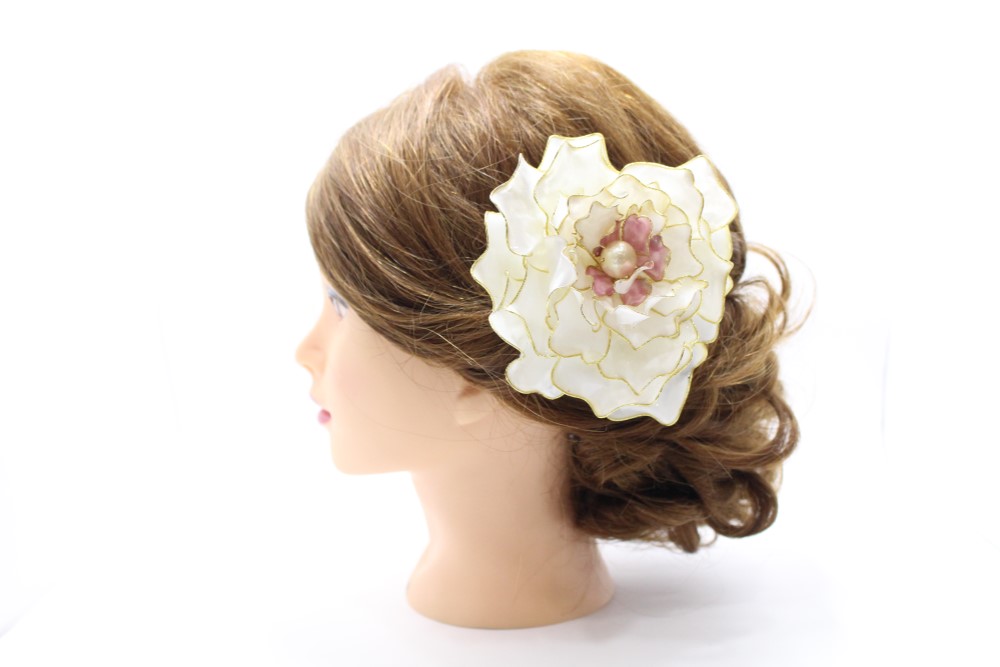 Blooming＊牡丹【ドールジャイン】（アメリカンフラワー・髪飾り・成人式・卒業式・結婚式）