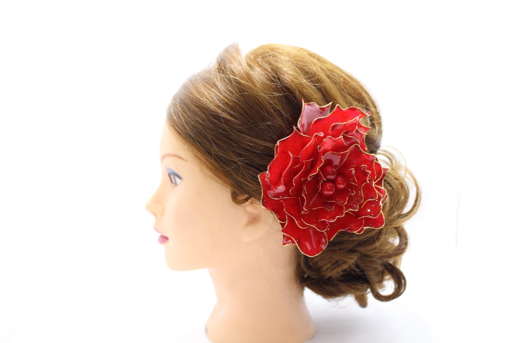 Blooming＊牡丹【あかね】（アメリカンフラワー・髪飾り・成人式・卒業式・結婚式）