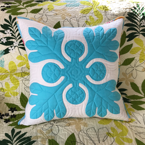 ハワイアンキルト クッションカバー パンの木 45×45cm クッション