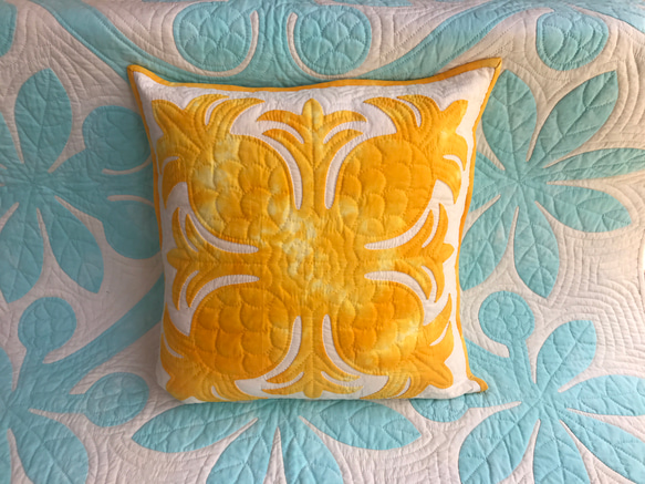 ハワイアンキルト クッションカバー パイナップル 45×45cm クッション