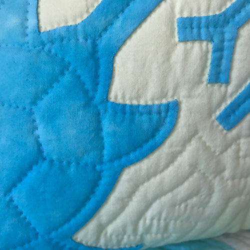 値下げ✨クッションカバー ハワイアンキルト ホヌ&サンゴ クリーム  