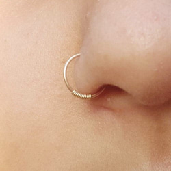 ピアスフープ Nose Ring, Nose Hoop, 鼻リング 2枚目の画像