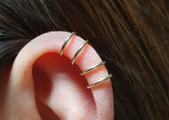 イヤーカフ 14kgf / Silver Upper Band Cartilage Ear Cuff 2枚目の画像