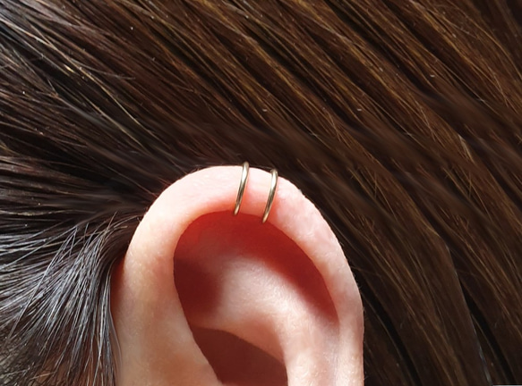 イヤーカフ 14kgf / Silver Upper Band Cartilage Ear Cuff 4枚目の画像