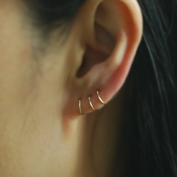 ピアスフープ (thin) One Pair of 14kgf / Silver Hoop Earrings 1枚目の画像