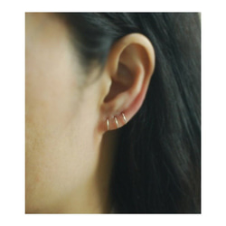 ピアスフープ (thin) One Pair of 14kgf / Silver Hoop Earrings 2枚目の画像