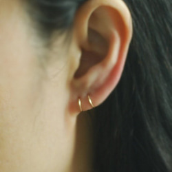 ピアスフープ (thin) One Pair of 14kgf / Silver Hoop Earrings 4枚目の画像