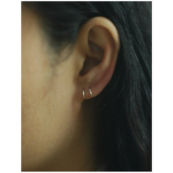 ピアスフープ (thin) One Pair of 14kgf / Silver Hoop Earrings 5枚目の画像