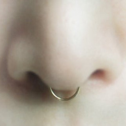 14kGF Fake Nose Ring, Sterling Silver Fake Nose Hoop, 偽鼻用リング 1枚目の画像
