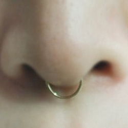 14kGF Fake Nose Ring, Sterling Silver Fake Nose Hoop, 偽鼻用リング 3枚目の画像