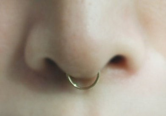 14kGF Fake Nose Ring, Sterling Silver Fake Nose Hoop, 偽鼻用リング 3枚目の画像