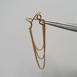 Cross X Ear cuff with 3 Chains, イヤーカフ 7枚目の画像