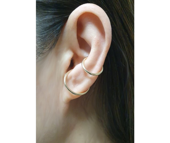 イヤーカフ 14kgf / Silver 14Gauge Fake Conch Piercing Ear Cuff 3枚目の画像