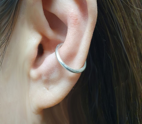 イヤーカフ 14kgf / Silver 14Gauge Fake Conch Piercing Ear Cuff 5枚目の画像