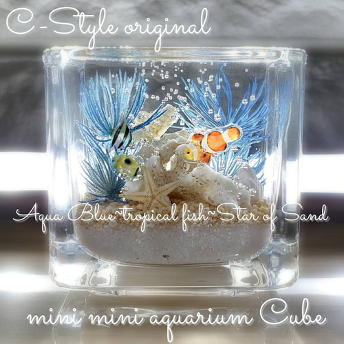 可愛い 海ハーバリウム ～mini mini aquarium CUBE～ ハーバリウム ...